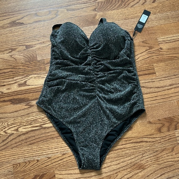 Fashion Nova Silver Shimmer Swimsuit with underwire - Picture 5 of 8